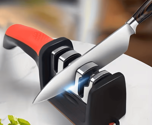 Afilador de cuchillos profesional de 4 niveles con base antideslizante