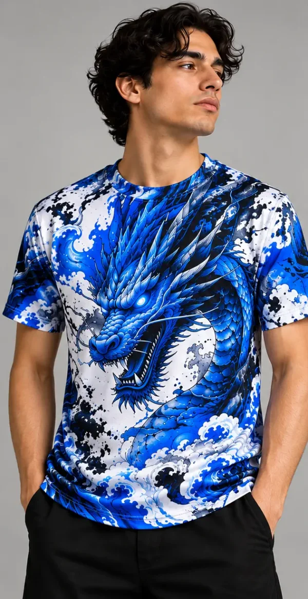 Polera Sublimada Dragón Azul HOMBRE 1 Dragón Azul Sublimado