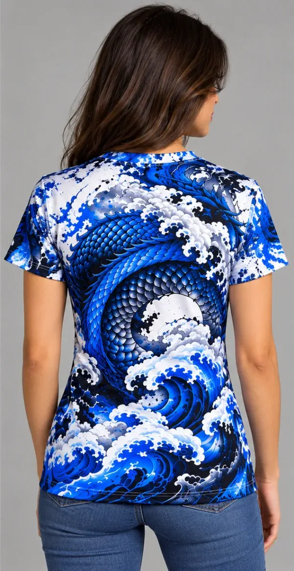 Polera Sublimada Dragón Azul MUJER 2 Dragón Azul Sublimado