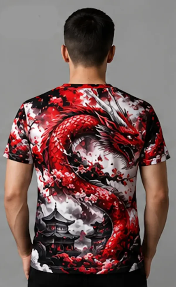 Polera Sublimada Dragón Rojo HOMBRE 2 Dragón Rojo Sublimado