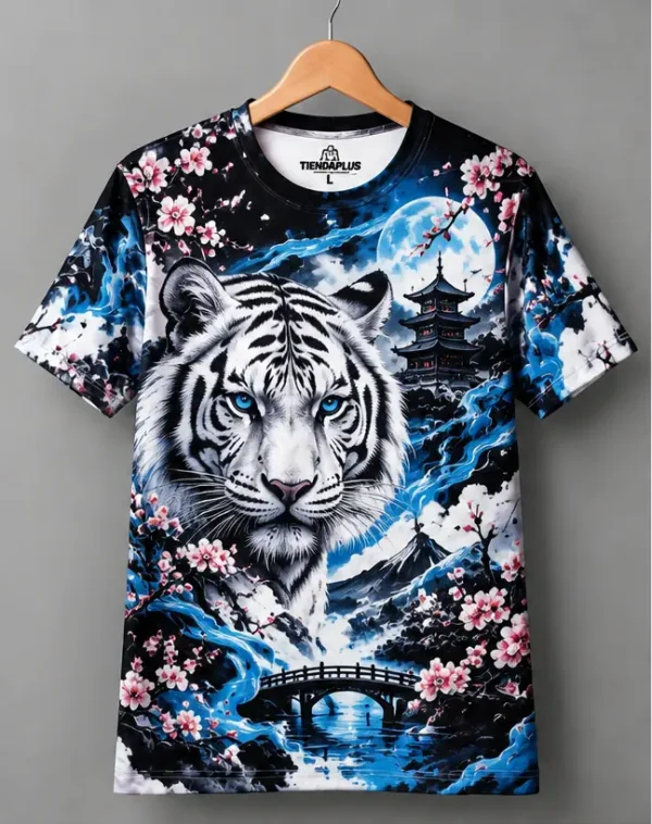 Polera Sublimada Tigre Blanco Tigre Blanco Sublimado