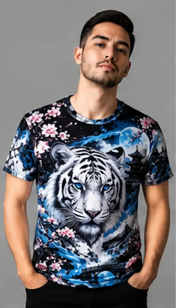 Polera Sublimada Tigre Blanco HOMBRE 1 Tigre Blanco Sublimado